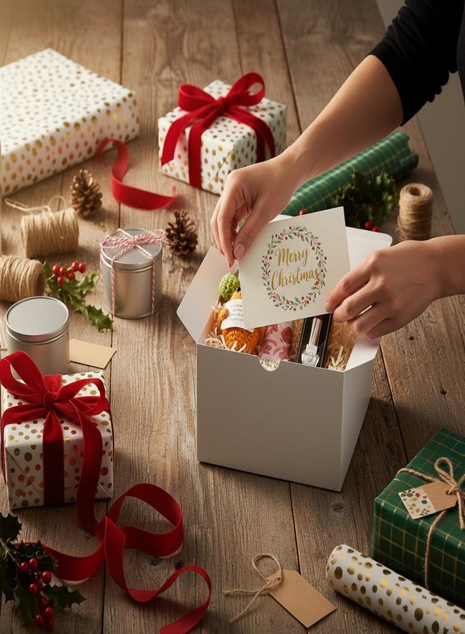 UnicoPak 10 Pack 6x6x4 Gift Boxes with Lids for Presents White Gift Boxes for Ornaments, Candles, Mugs, Crafting, Treat, Ideal for Birthday Christmas Party Homemade Business - Image 3